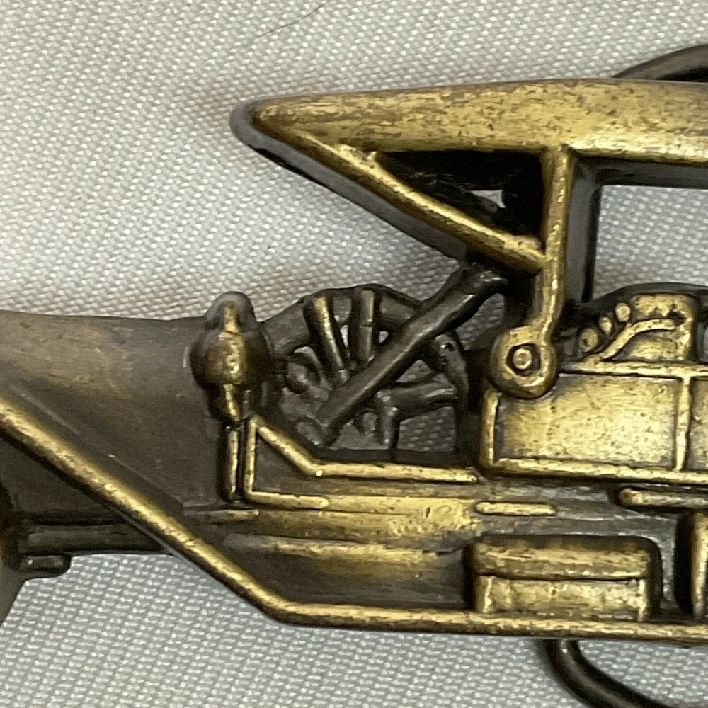 Vintage 1978 Duesenberg Model Car Belt Buckle - Solid Brass Baron Buckle‎
